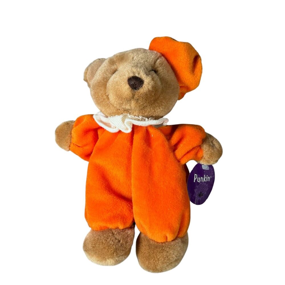 Russ Bear PUNKIN Plush Vintage Rare Multi-Error RUSS BERRIE Halloween Holiday